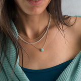 Multi Strand Necklace • Set Of Three Silver And Amazonite Necklace • Dainty Layered • Stacked Necklaces • Gifts For Her • Teardrop Pendant