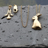 Gold Bunny Charm Necklace
