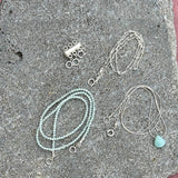 Multi Strand Necklace • Set Of Three Silver And Amazonite Necklace • Dainty Layered • Stacked Necklaces • Gifts For Her • Teardrop Pendant