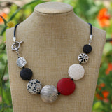 Red Chunky Necklace for Women • Large Statement Necklace • Beaded Necklace • Jewelry Necklace • Boho Statement Necklace • Gift For Mom