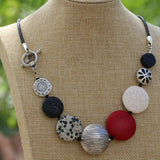 Red Chunky Necklace for Women • Large Statement Necklace • Beaded Necklace • Jewelry Necklace • Boho Statement Necklace • Gift For Mom
