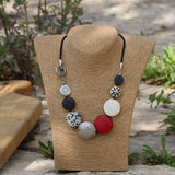 Red Chunky Necklace for Women • Large Statement Necklace • Beaded Necklace • Jewelry Necklace • Boho Statement Necklace • Gift For Mom