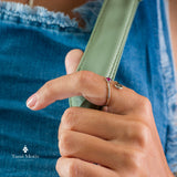 Silver Bypass Ruby Ring - Stunning Adjustable Boho Gemstone Jewelry