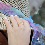 Silver Bypass Ruby Ring - Stunning Adjustable Boho Gemstone Jewelry • Open Ring • Ruby Wraparound Ring • Open Cuff Ring • Graduation Ring