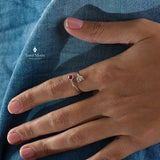 Silver Bypass Ruby Ring - Stunning Adjustable Boho Gemstone Jewelry • Open Ring • Ruby Wraparound Ring • Open Cuff Ring • Graduation Ring