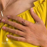 Elegant Ruby Wrap Ring in Sterling Silver - Adjustable Wraparound Design