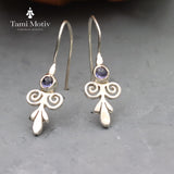 Lolite earrings • Purple Stone Earrings • Handcrafted Silver Drop Earrings • Dangle Earrings • Vintage Earrings • Gift For Mom