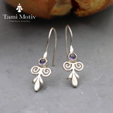Lolite earrings • Purple Stone Earrings • Handcrafted Silver Drop Earrings • Dangle Earrings • Vintage Earrings • Gift For Mom