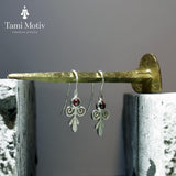 Victorian Garnet Drop Earrings - Romantic Silver Jewelry • January Birthstone earrings Gift • Dangle Earrings • Garnet Drops • Gift earrings