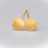 Textured Silver Disc Drop Earrings