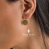 Minimalist Gold Drop Earrings • Handcrafted Round Dangles