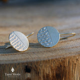 Textured Silver Disc Drop Earrings • Silver Circle Dangle Earrings • Round Earrings Jewellery Handmade Gift for Wife Sister Friend