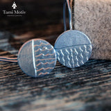 Textured Silver Disc Drop Earrings • Silver Circle Dangle Earrings • Round Earrings Jewellery Handmade Gift for Wife Sister Friend
