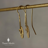Artisan Crafted Geometric Round Gold Disc Earrings - Bold & Textured • Statement Jewelry • Gift For Woman Wife Girlfreind