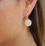 Gold-Filled Earrings, Coin Drop Earrings for Women, Gold Dangle Coin Earrings,14k Gold Earrings, Handmade Jewelry, Statement Earrings