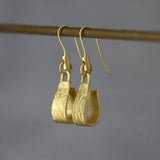 Handmade Gold Floral Dangle Earrings • Unique Art Nouveau Statement Jewelry Gift for Mom