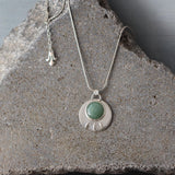 Silver Necklace ,Round Pendant Necklace, Silver Statement Necklace, Statement Necklace For Women, Gemstone Pendant Necklace, Gift For Her