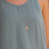 Long Silver Necklace with Ace of Clubs Pendant - Handmade Jewelry • Silver Pendant Necklace