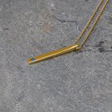 Dainty Handmade Birthstone Bar Necklace - Minimalist Layering Necklace, Vertical Bar Necklace, Lapis Bar Charm, Luck Gift, Lapis Necklace.