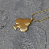 Handcrafted Gold Ace of Clubs Long Charm Necklace for Lucky Vibes • Club Symbol Charm Necklace • Gold Card Jewelry • Valentine's Day Gift