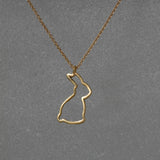Minimalist Rabbit Necklace • Dainty Gold Bunny Pendant
