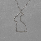 Sterling Silver Bunny Outline Necklace