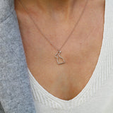 Sterling Silver Bunny Outline Necklace • Lightweight and Elegant Rabbit Pendant