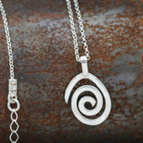 Handmade Spiral Silver Pendant Necklace • Dainty Short Necklace for Women