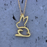 Tiny Rabbit Necklace • Dainty Bunny Pendant in Gold or Silver