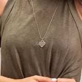 Oxidized Silver Heart Necklace • Vintage Engraved Pendant
