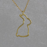 Minimalist Rabbit Necklace • Dainty Gold Bunny Pendant