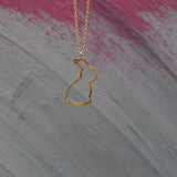 Minimalist Rabbit Necklace • Dainty Gold Bunny Pendant