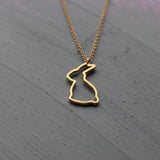 Minimalist Rabbit Necklace • Dainty Gold Bunny Pendant