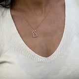 Sterling Silver Bunny Outline Necklace • Lightweight and Elegant Rabbit Pendant