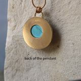 Turquoise Gold Necklace • December Birthstone Jewelry • Boho Gemstone Pendant • Handmade Gold Statement Necklace