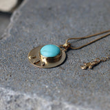 Turquoise Gold Necklace • December Birthstone Jewelry • Boho Gemstone Pendant • Handmade Gold Statement Necklace