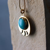 Turquoise Gold Necklace • December Birthstone Jewelry • Boho Gemstone Pendant • Handmade Gold Statement Necklace