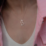 Tiny Rabbit Necklace • Dainty Bunny Pendant in Gold or Silver