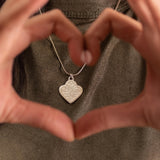Vintage Engraved Heart Necklace • Sterling Silver Jewelry Gift • Dainty Hand-Engraved Pendant for Women