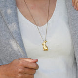 Sterling Silver 3D Rabbit Necklace • Large Bunny Pendant