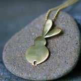 Large Gold Rabbit Pendant Necklace • Long Minimalist Bunny Jewelry