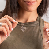 Oxidized Silver Heart Necklace • Vintage Engraved Pendant