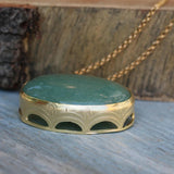 Aventurine pendant necklace, Boho statement necklace, Unique green stone necklace, Bohemian jewelry, Long necklace for women, Gift for her