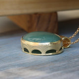 Aventurine pendant necklace, Boho statement necklace, Unique green stone necklace, Bohemian jewelry, Long necklace for women, Gift for her
