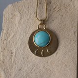 Turquoise Gold Necklace • December Birthstone Jewelry • Boho Gemstone Pendant • Handmade Gold Statement Necklace
