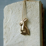Sterling Silver 3D Rabbit Necklace • Large Bunny Pendant
