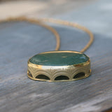 Aventurine pendant necklace, Boho statement necklace, Unique green stone necklace, Bohemian jewelry, Long necklace for women, Gift for her