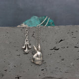 Sterling Silver 3D Bunny Charm Necklace