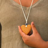 Lava Heart Pendant Necklace: Chunky Boho Statement Jewelry