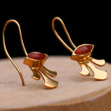 Carnelian Gold-Filled Dangle Earrings: Handmade Agate Jewelry